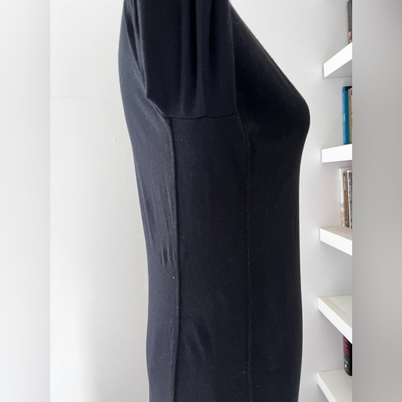 Standard James Perse V-Neck Long Sleeve Knit Dress Black size 3 - Picture 9 of 13